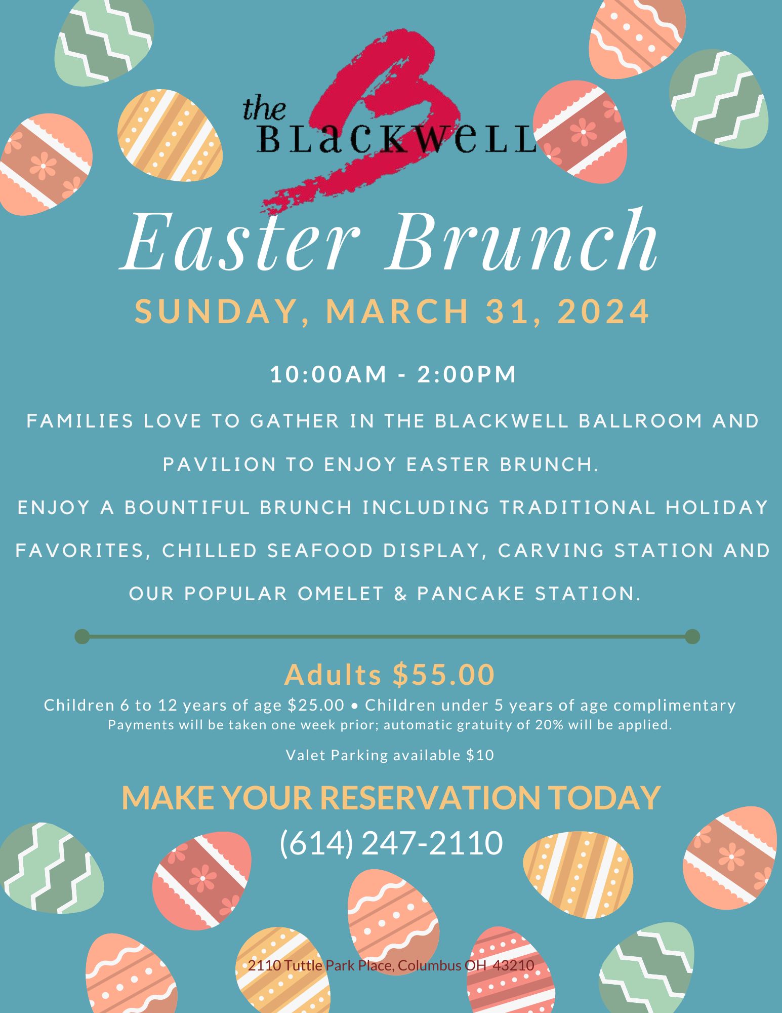 Easter Brunch in Columbus The Blackwell Inn & Conference Center