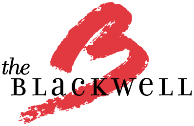 a red and black logo
